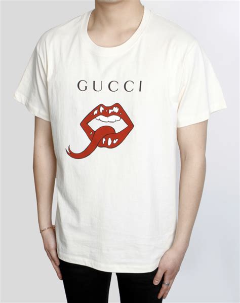 gucci red mouth|Gucci jersey t shirt.